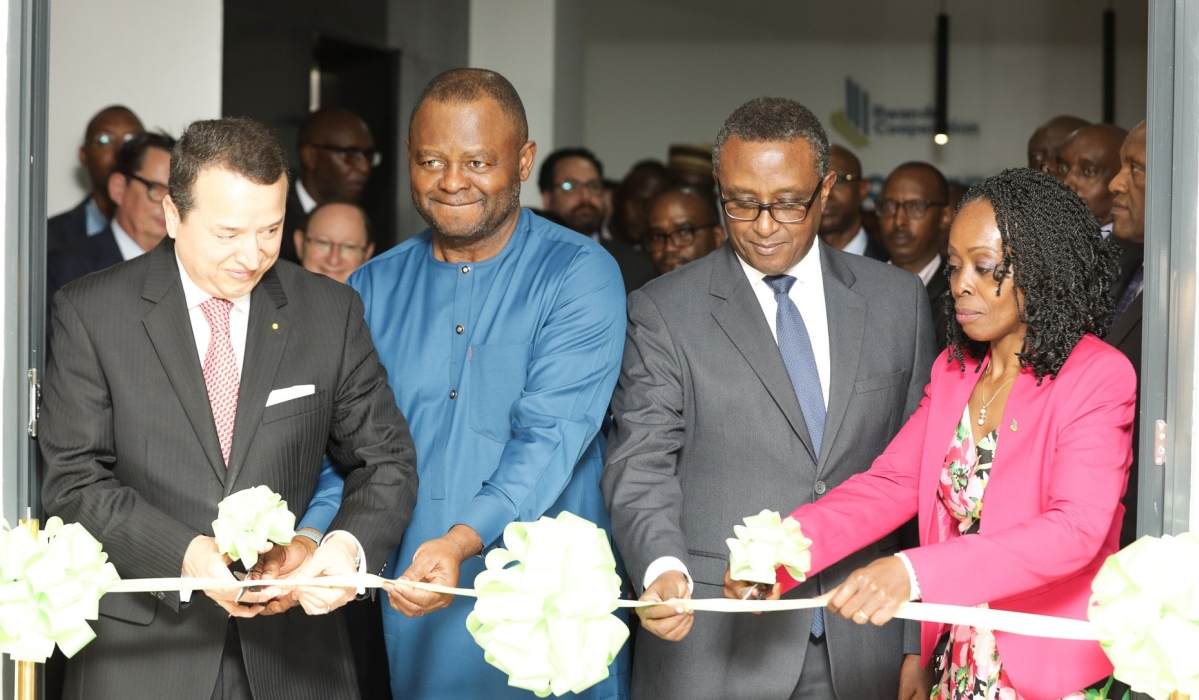 (L-R): Alex Mejia, Head of CIFAL Global Network; Ozonnia Ojielo, the UN Resident Coordinator in Rwanda; Rwanda&#039;s Minister of Foreign Affairs and International Cooperation, Dr Vincent Biruta; and Christine Nkulikiyinka, the chief executive of Rwanda Cooperation inaugurate the centre, on Wednesday, May 17. All photos: Courtesy.