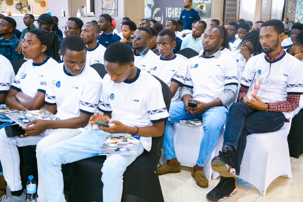 Some of the youths who are set to benefit from this year’s edition of “Igire”; a vocational programme founded by BPR Bank that aimed at equipping
them with technical skills. All photos: Craish Bahizi.