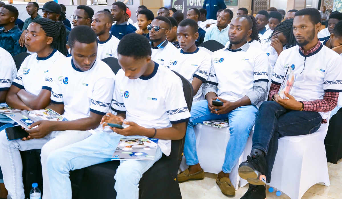 Some of the youths who are set to benefit from this year’s edition of “Igire”; a vocational programme founded by BPR Bank that aimed at equipping
them with technical skills. All photos: Craish Bahizi.