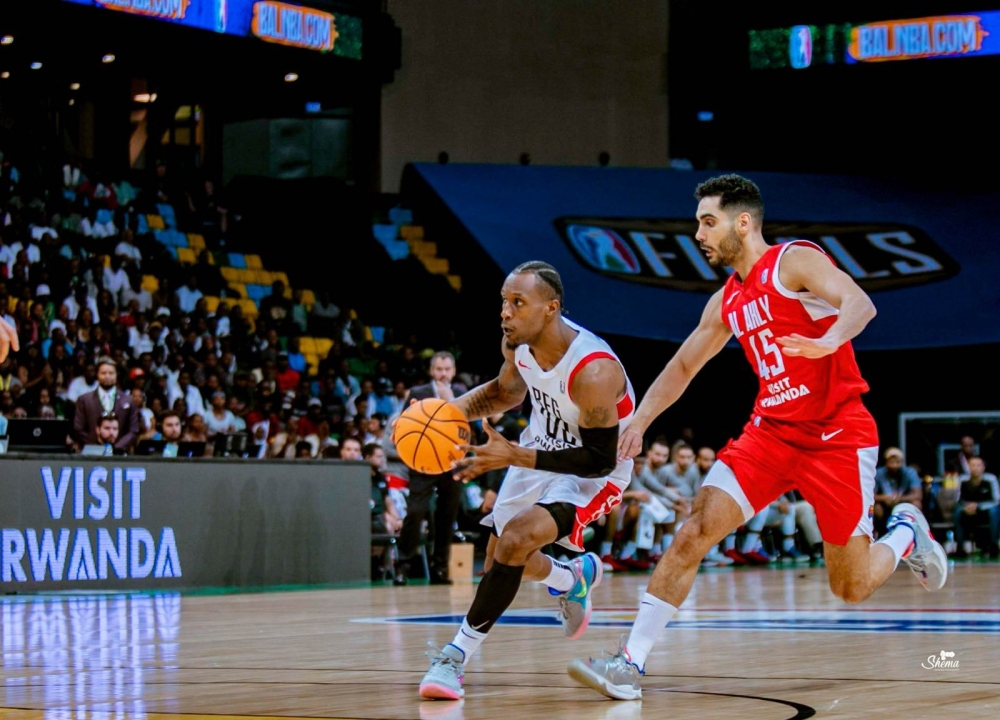 Adonis Filer, REG’s star point guard, with the ball during his team&#039;s 94-77 defeat to Al Ahly of Egypt on Saturday, May 20, at BK Arena in Kigali. All photos by Christianne Murengerantwari
