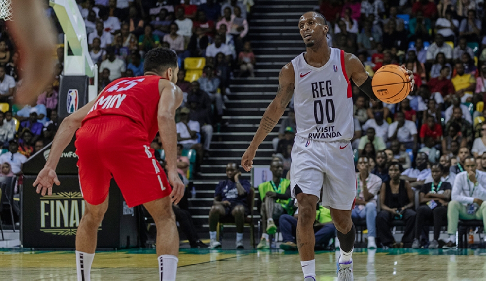 Rwanda Energy Group&#039;s Filler with the ball as REG suffered an early elimination from the BAL 2023 after they fell to a 94-77 quarter final defeat at the hands of Egyptian giants Al Ahly on Saturday. Christianne Murengerantwari