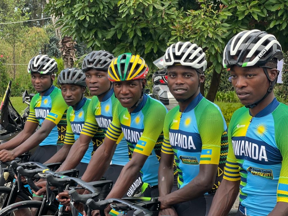 Team Rwanda cyclists who will represent the country during the forthcoming Tour du Cameroun slated for June 3-11 . Courtesy