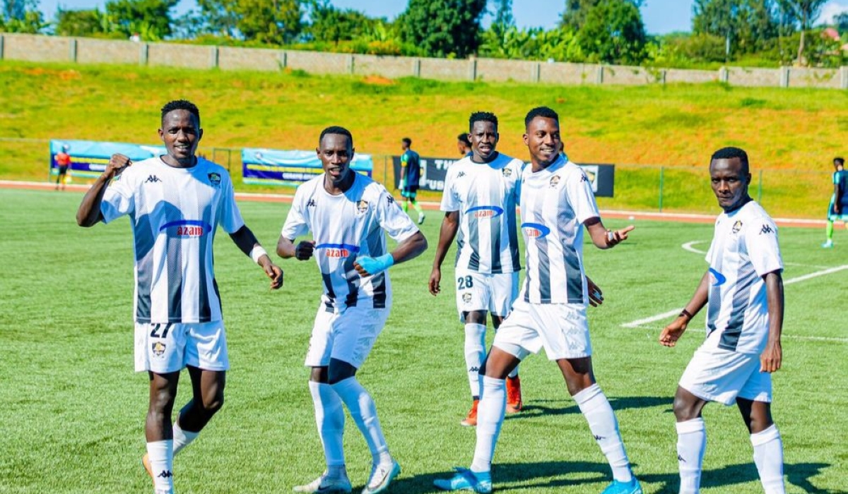 APR FC players celebrate a 4-1 victory over  Rwamagana City at Bugesera Stadium on Sunday, May 21. Courtesy