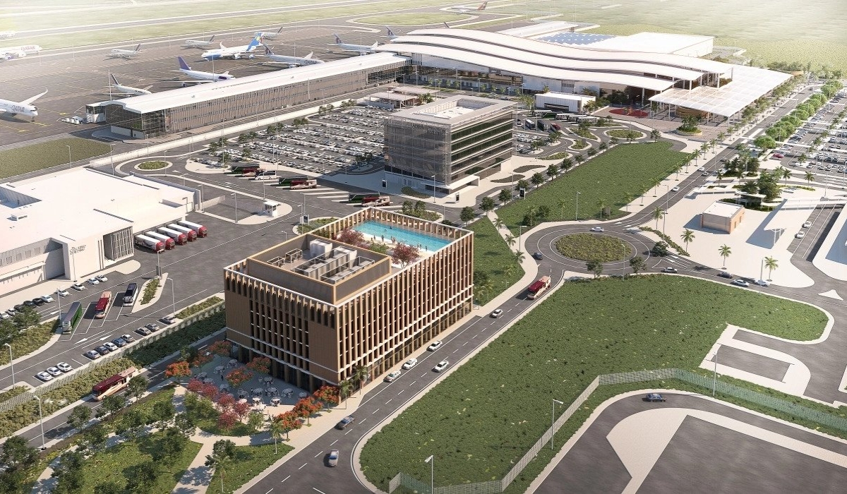 The terminal, administration building, cargo, and car parking areas of the new airport once it is complete. Aviation Travel and Logistics (ATL).Courtesy