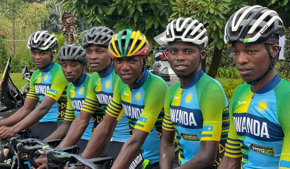 Team Rwanda cyclists who will represent the country during the forthcoming Tour du Cameroun slated for June 3-11 . Courtesy