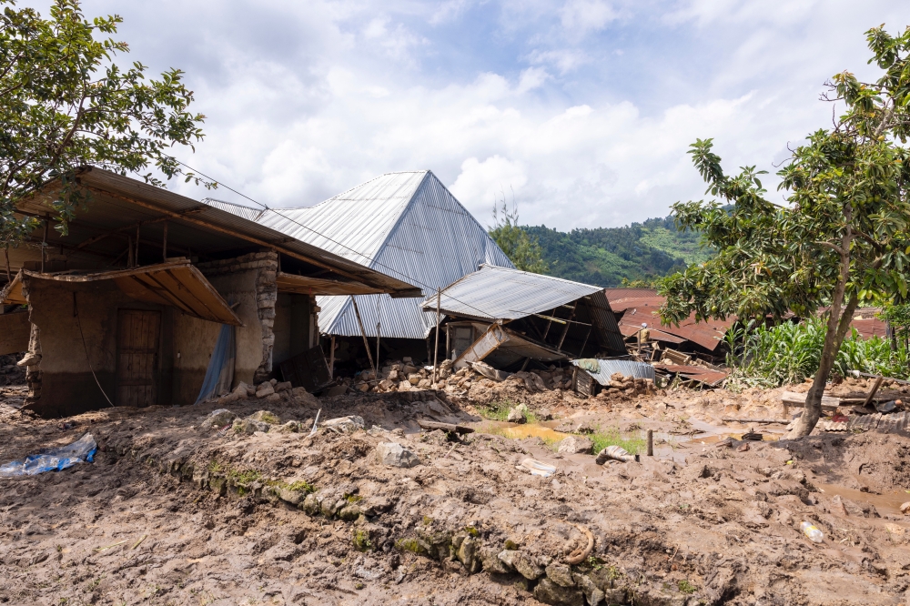 Some of over 6000 houses that were destroyed  by landslides and floods on May 2- 3 in Rubavu District. Courtesy