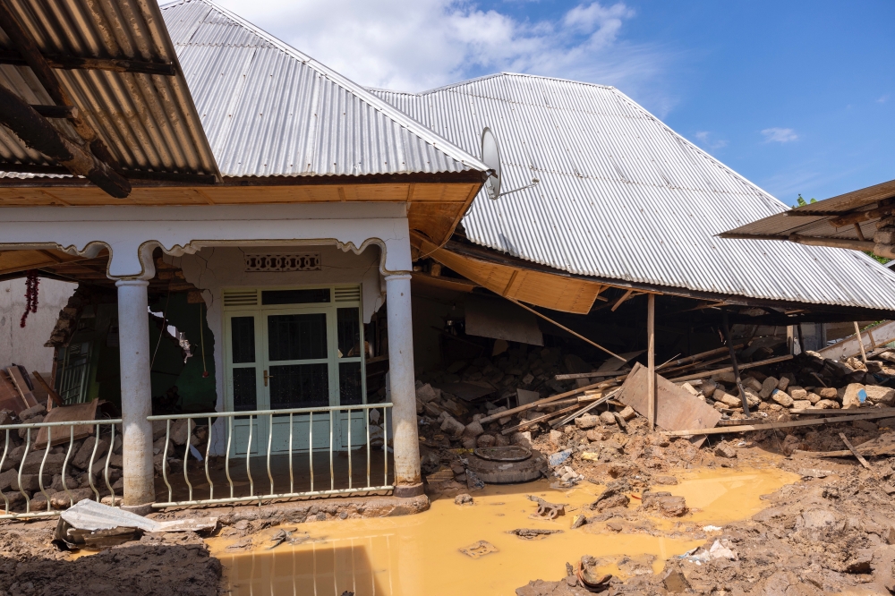 Some of over 6000 houses that were damaged by landslides and floods on May 3 in Rubavu District. Courtesy