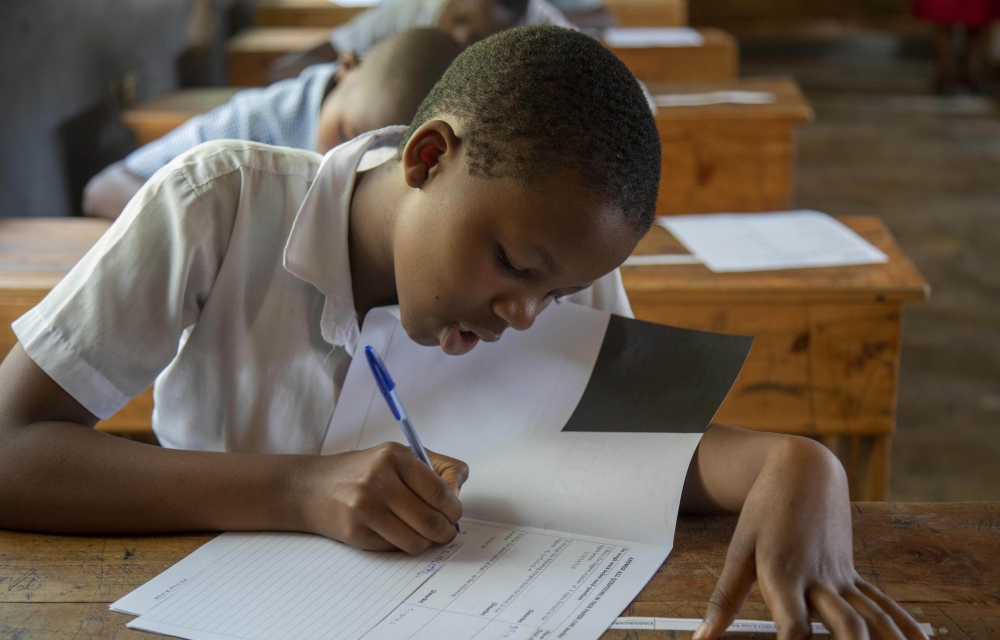 Students sit the National examination at Groupe Scolaire Kimisagara in 2019. The first thing necessary to do very well in exams is to have a strong desire from within. File