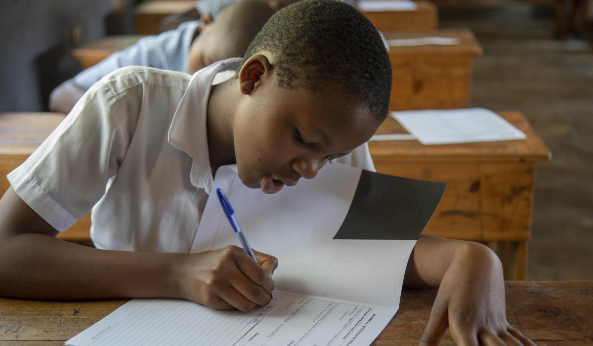Students sit the National examination at Groupe Scolaire Kimisagara in 2019. The first thing necessary to do very well in exams is to have a strong desire from within. File