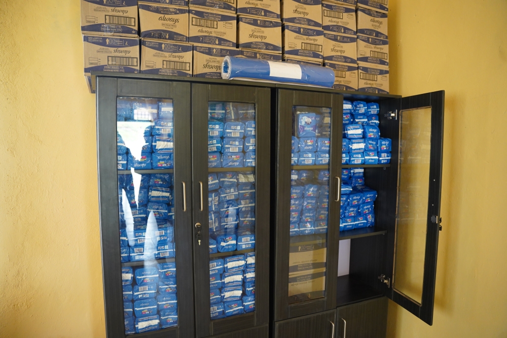 Some sanitary pads in girls&#039; room in Rulindo District. Craish Bahizi