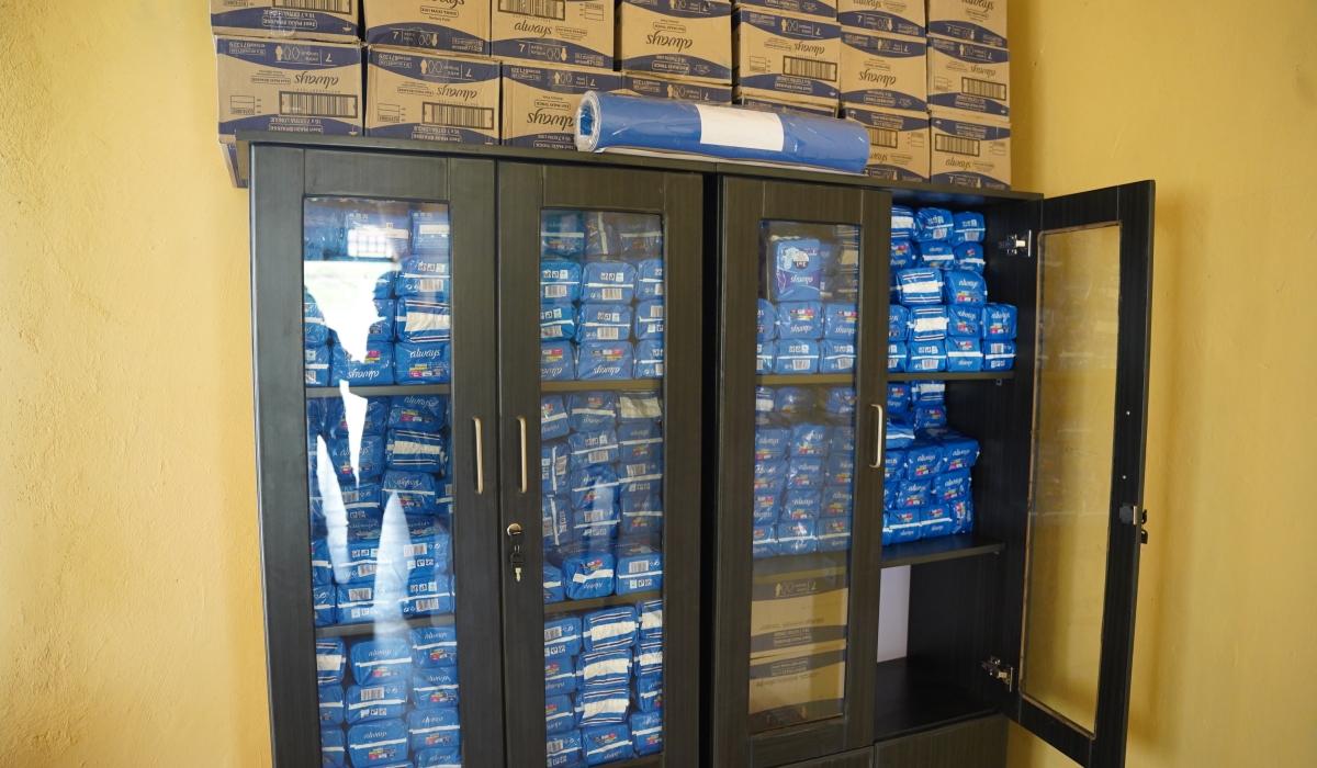 Some sanitary pads in girls&#039; room in Rulindo District. Craish Bahizi
