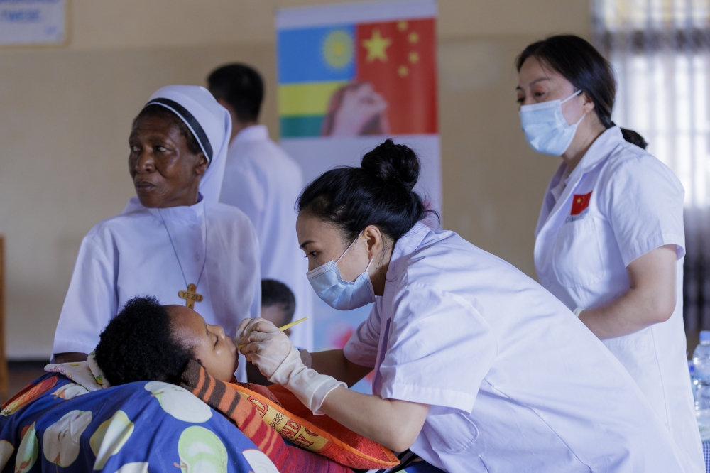 The Chinese medics conduct outreach at Inshuti Zacu, a daycare centre located in Gahanga, Kicukiro that provides care for children living with disabilities. Courtesy
