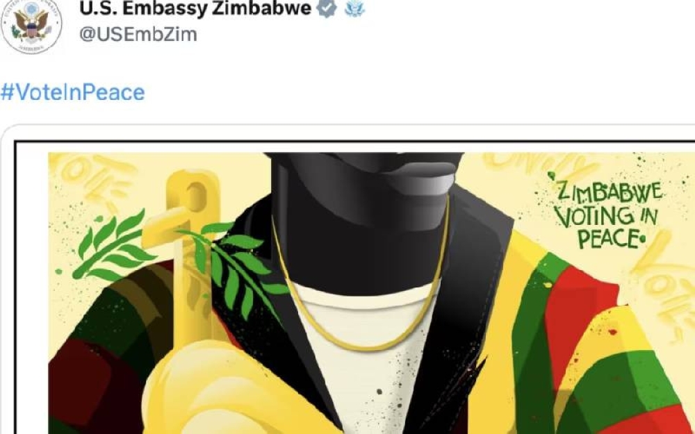 Partial screenshot of a recent social media post by the U.S. Embassy in Zimbabwe