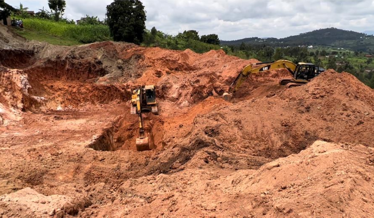 An  illegal mining site that recently collapsed and killed  six people in Huye District who were never rescued from the tunnels. File