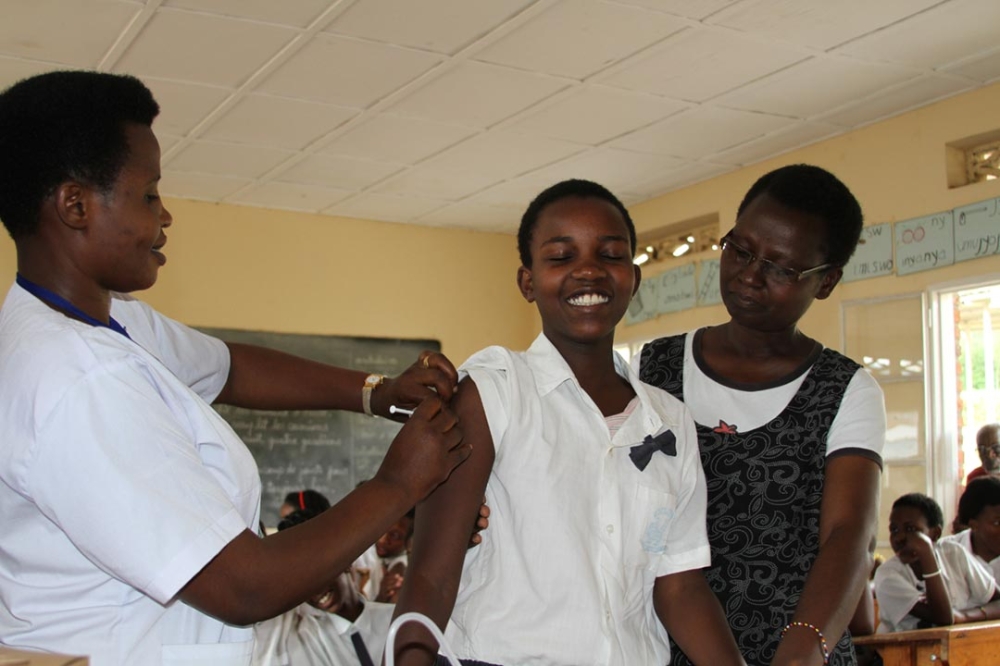 A student is vaccinated against the human papillomavirus. Photo: GAVI -Diane Summers.