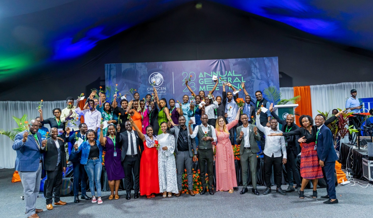 Chancen International  officials student beneficiaries, stakeholders and partners pose for a group photo during their meeting  on Saturday, June 3.