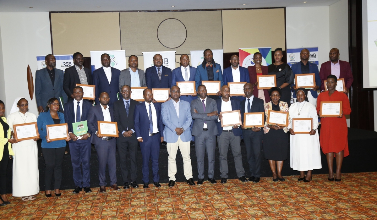 Rwanda Standards Board (RSB) issued Food Safety Quality Standards certificates to 18 agri-business enterprises to promote competitiveness in trade and hospitality sector , on Thursday, June 1. Photos by Craish Bahizi