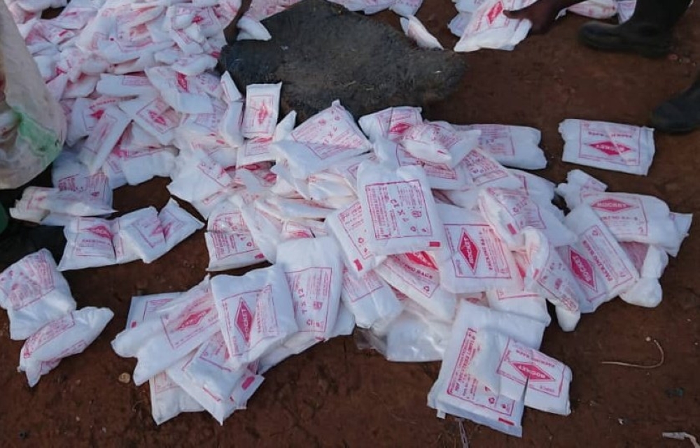 Some impounded single use plastics that were  collected from different shops in Rwanda during a week-long campaign ahead of celebrating the World Environmental Day on June 5