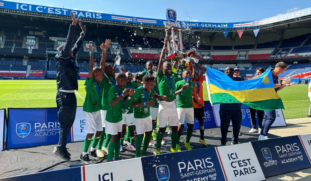   Rwanda’s U11 & U 13 PSG Academy teams are Champions of  the 2023 PSG Academy Club World Cup edition contested  at Parc de Princes  in France, on Monday, June 5.  Rwanda’s U11 PSG Academy team  defeated Brazil 4-3 on penalty shootouts in a tightly-contested final while the U13 youngsters retained the trophy they won last year after beating Brazil again in the final. Courtesy