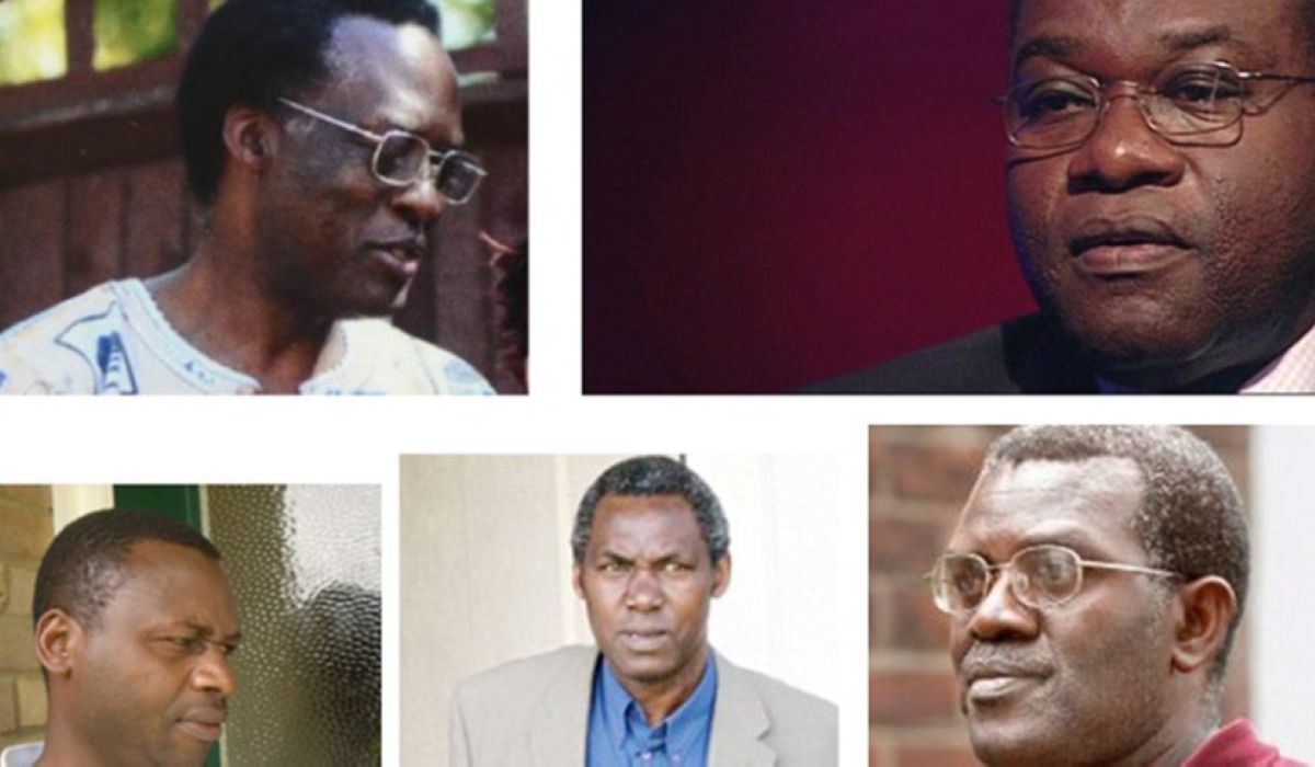 Clockwise Celestin Mutabaruka, Dr Vincent Bajinya, Emmanuel Nteziryayo, Celestin Ugirashebuja, Charles Munyaneza are Genocide  fugitives who live in the UK. File 
