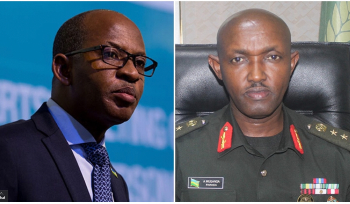 Brig. Gen. Francis Mutiganda (L) and Maj. Gen Aloys Muganga are among the officers that have been dismissed from army.
