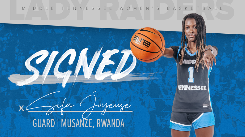 Rwandan star point guard Sifa Joyeuse Ineza has joined the Middle Tennessee Lady Raiders women&#039;s basketball club.Courtesy