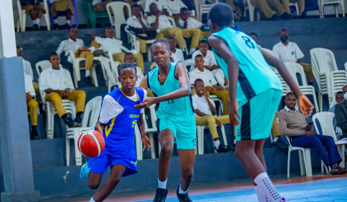 During the equipment handover, Lycee de Kigali students aged under 13 years played a demonstration basketball game between after receiving their kits. Courtesy