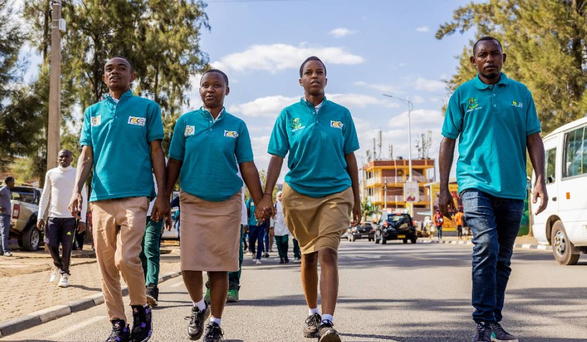 Some students during a walk to sensitise for avoiding the use of drugs among youth.The campaign aims to provide young people with comprehensive knowledge about the harmful effects of alcohol and drug abuse.