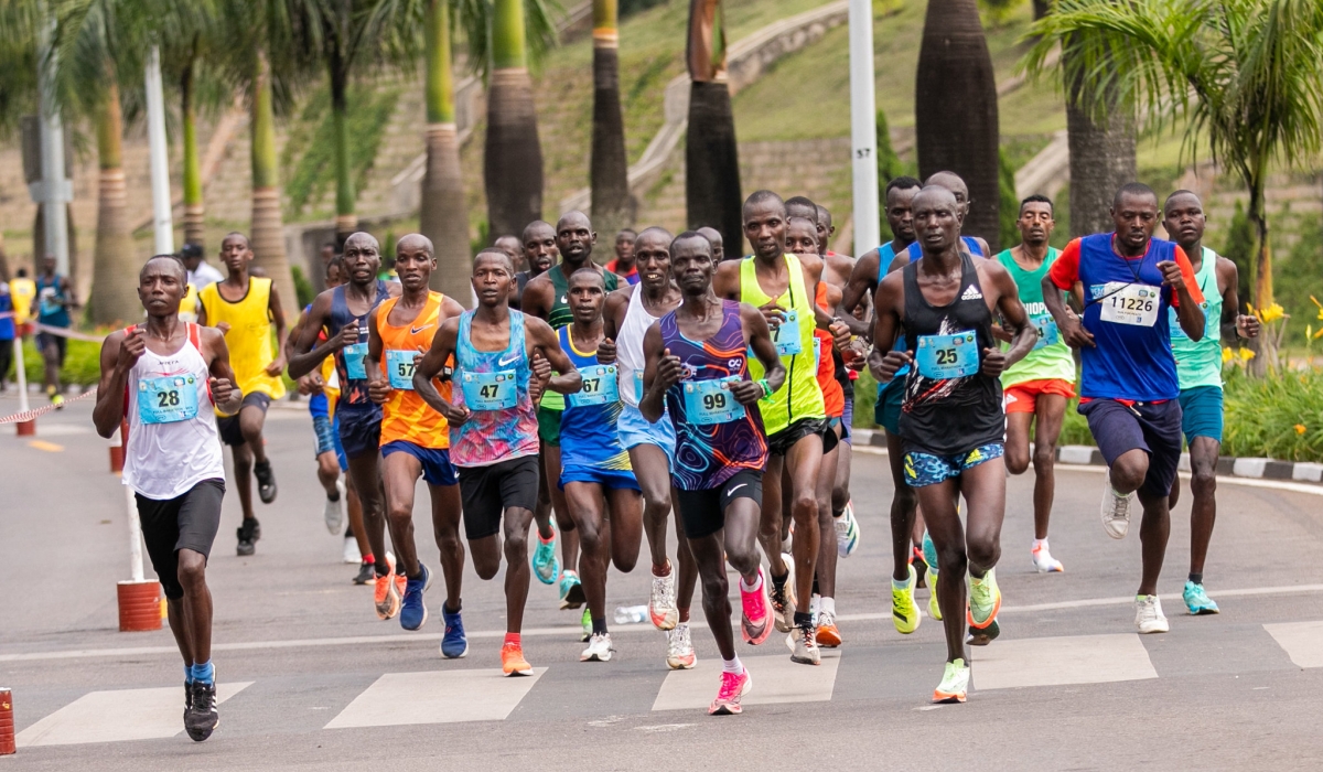 Athletes compete during the Kigali International Peace Marathon on May 29, 2022. Dan Nsengiyumva