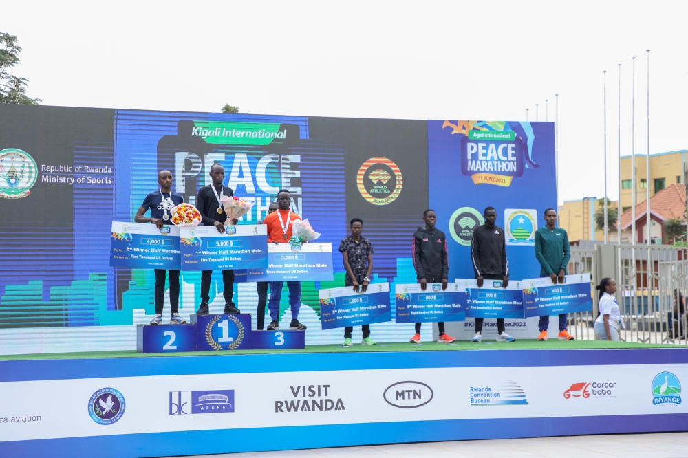 Kenyan runners dominated the 18th edition of Kigali International Peace Marathon on  Sunday, June 11, bagging 10 medals out of a possible 12. All photo by Dan Gatsinzi