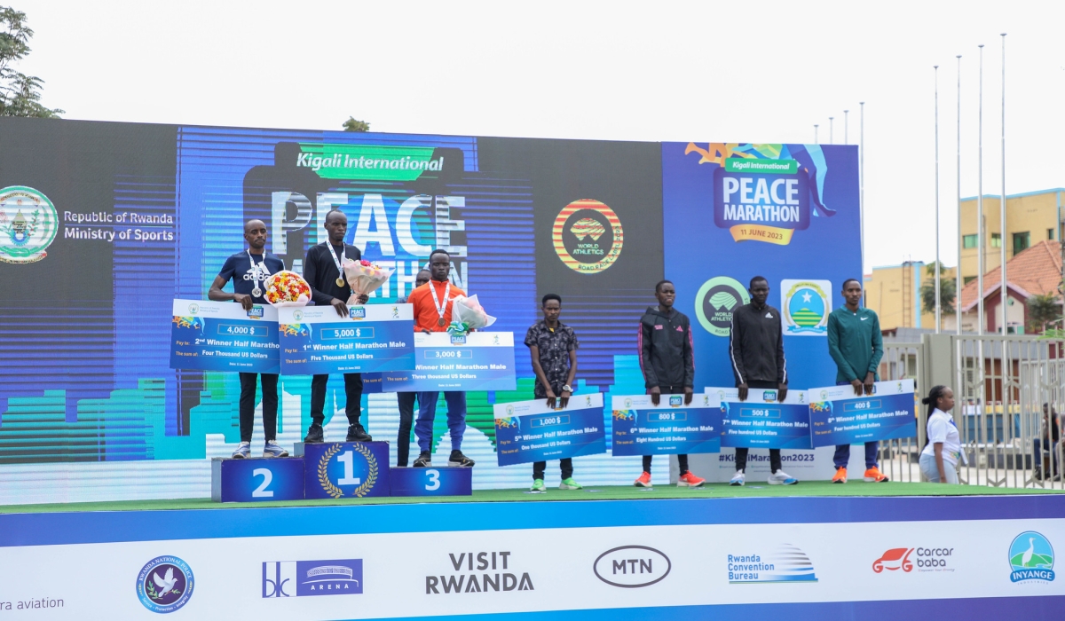 Kenyan runners dominated the 18th edition of Kigali International Peace Marathon on  Sunday, June 11, bagging 10 medals out of a possible 12. All photo by Dan Gatsinzi