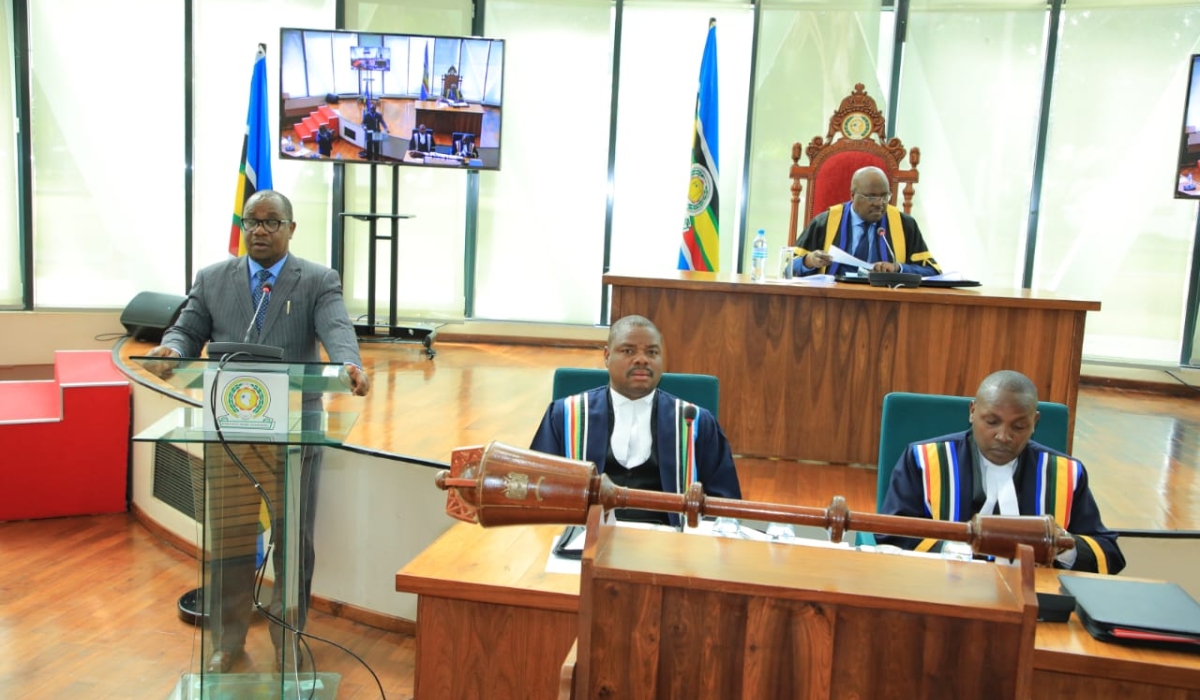 The Chairperson of the Council of Ministers, Ezéchiel Nibigira  presents the budget estimates for the EAC&#039;s financial year 2023-2024, during the EALA plenary on June 15.Courtesy