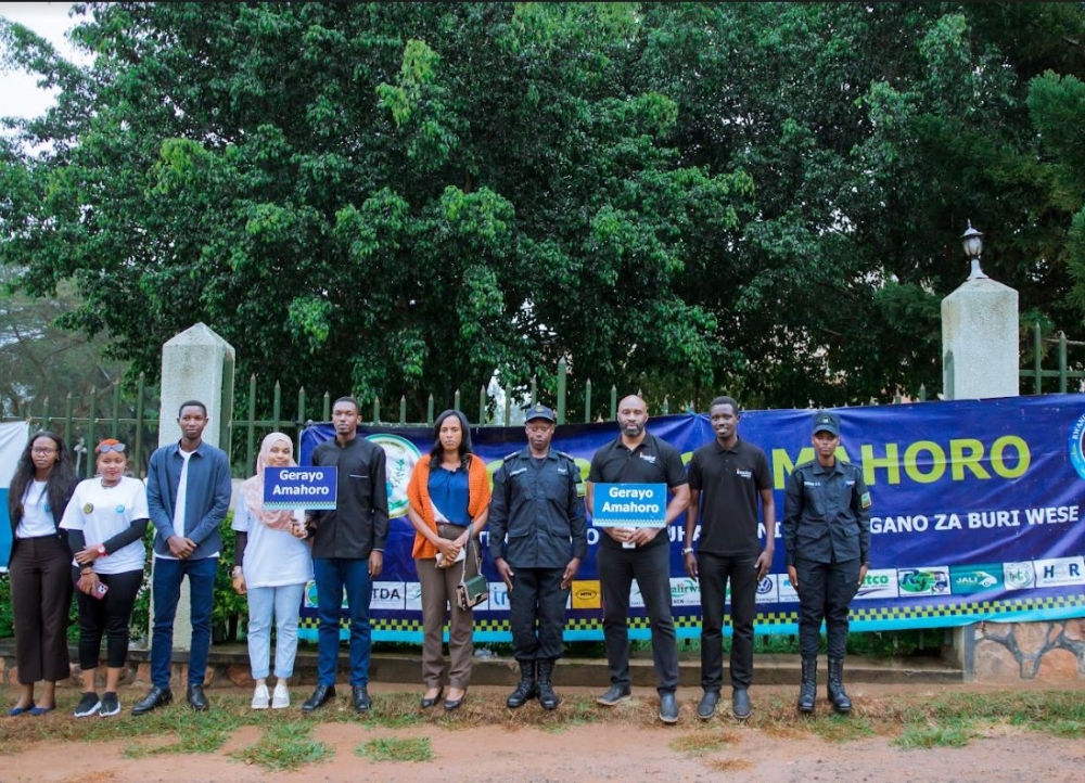 Some officials and delegates pose for a photo as the organization initiates a transformative campus outreach programme at the University of Rwanda, Nyagatare campus  on June 13. Courtesy