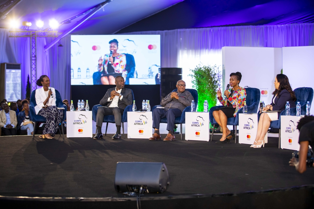 Panelists discuss during the CorpsAfrica event held at Kigali Conference and Exhibition Center (KCEV)on June 16. courtesy