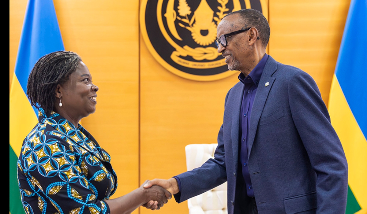 President Paul Kagame meets with Victoria Kwakwa, World Bank’s Vice President for Eastern and Southern Africa  in Kigali on Friday, June 16. Photo by Village Urugwiro