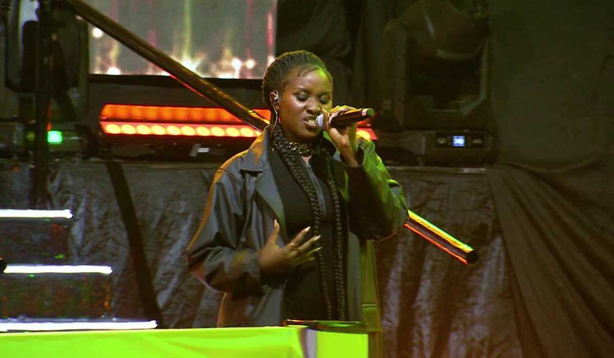 Belinda Uwase gave an energetic performance at The Voice Africa show.