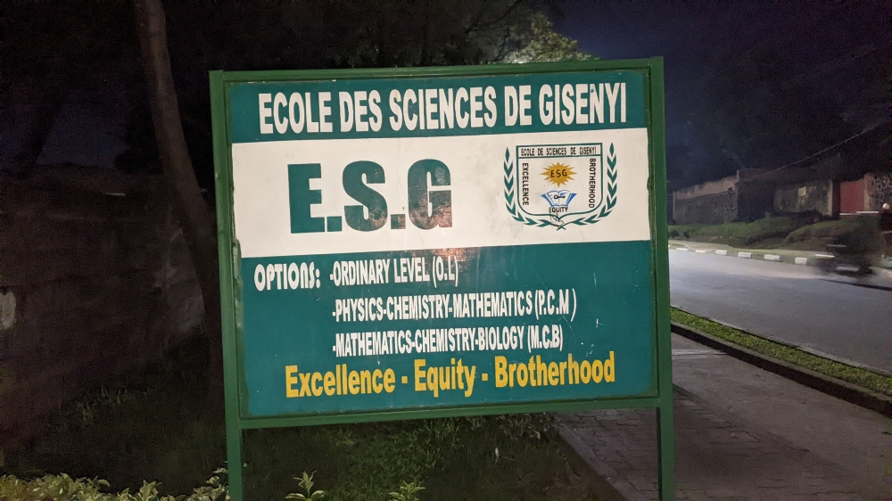 Ecole des Sciences de Gisenyi (ESG) is a secondary school located in Rubavu town next to Gisenyi District Hospital.