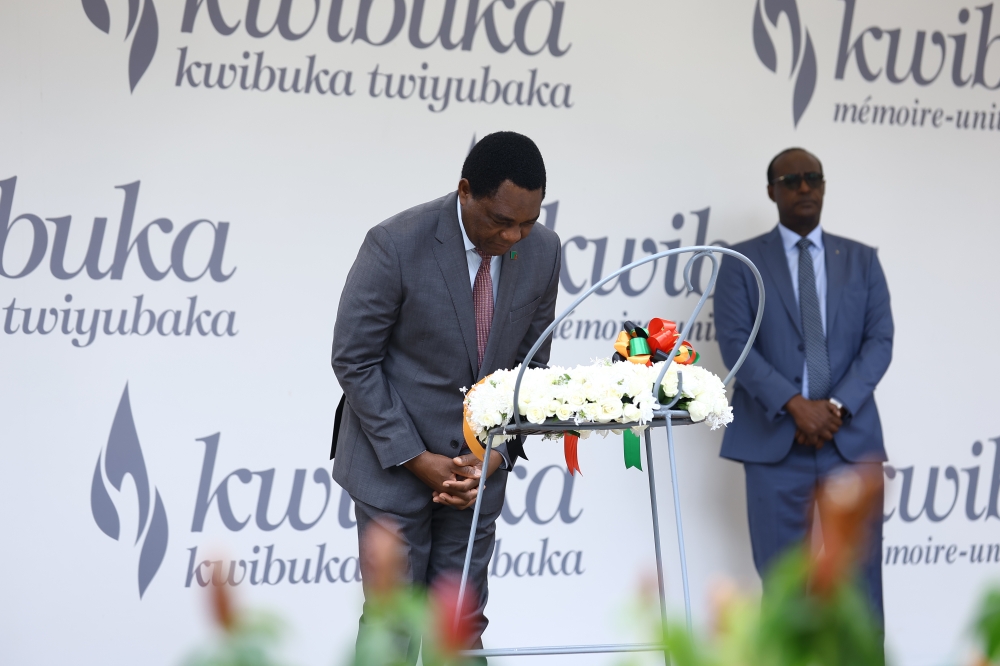 Zambia&#039;s President Hakainde Hichilema pays tribute to  victims of the 1994 Genocide against the Tutsi during his visit at at the Kigali Genocide Memorial on Wednesday, June 21.All photos by Olivier Mugwiza