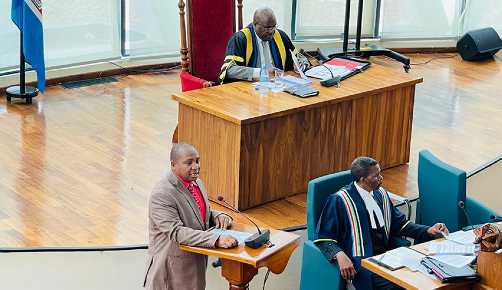 MP David Ole Sankok moves the motion on the use of EAC partner states&#039; local currencies across the region as a precursor of the envisaged single currency, during an EALA plenary on June 21, 2023, in Arusha, Tanzania. (Emmanuel Ntirenganya)