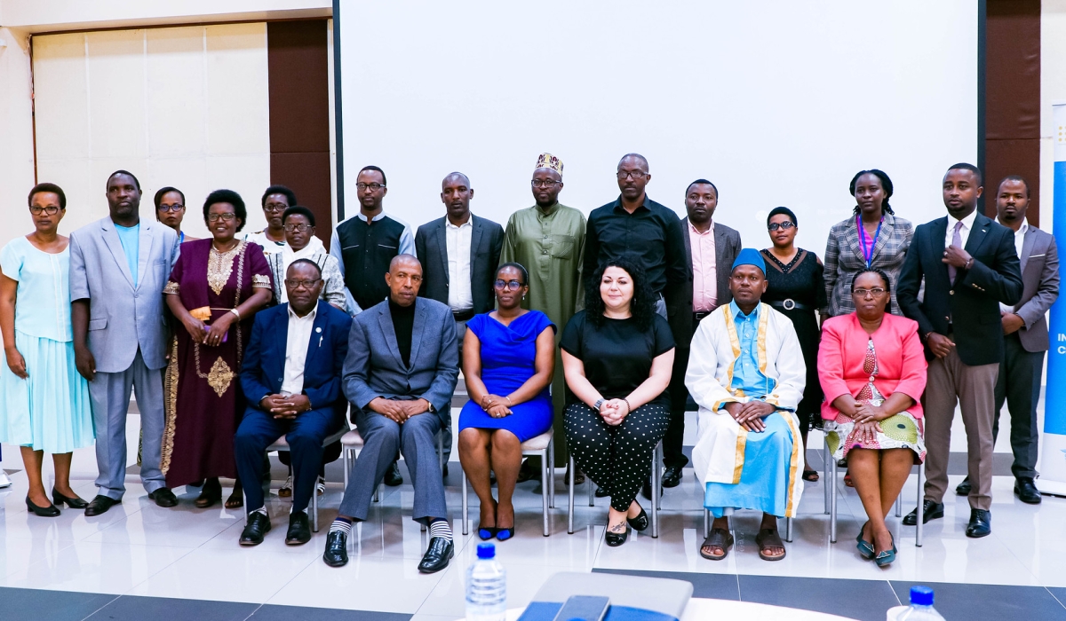 Participants in a photo after discussing on supporting the role and involvement of religious leaders in tackling maternal, child, and adolescent health issues in Rwanda. Photos: Craish Bahizi.