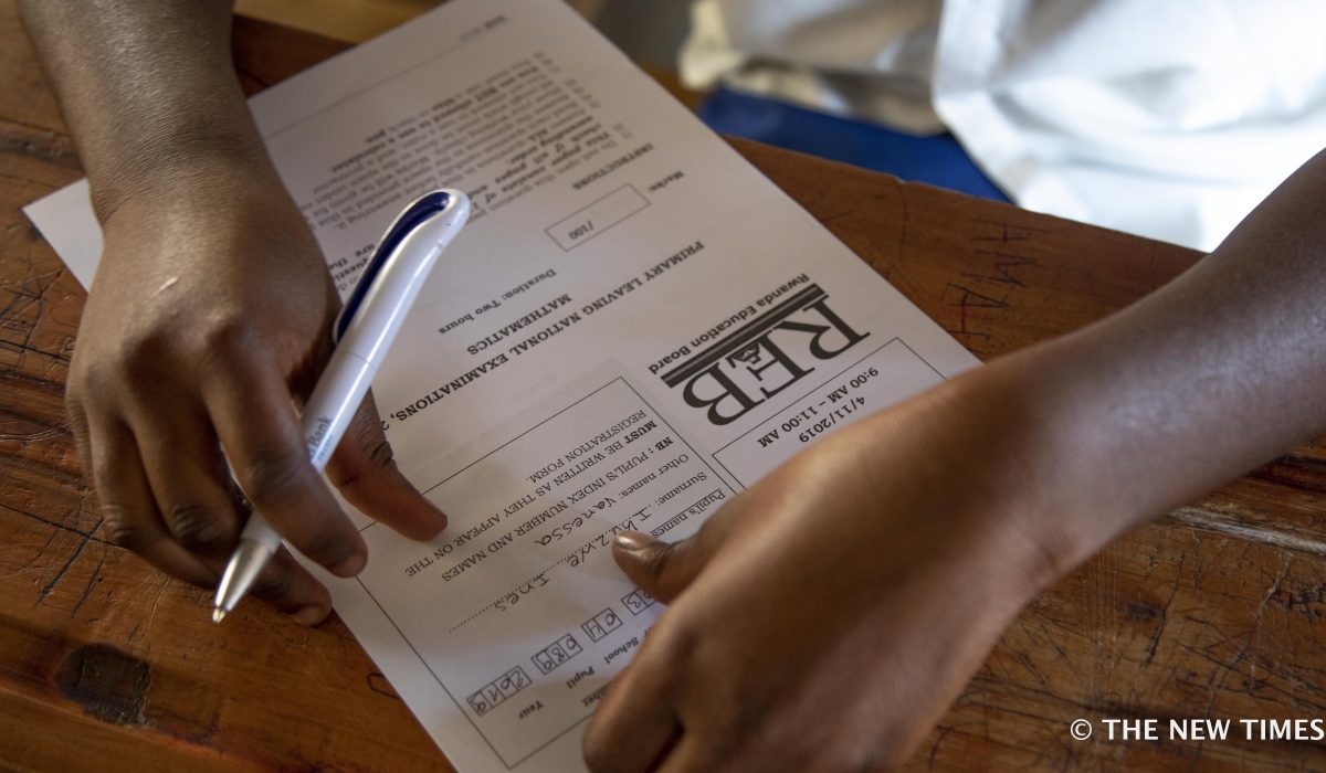 A candidate sits National Examination at Group Scolaire Kimisagara. A total of 421,973 students across all levels are gearing up for the national exams set to take place from mid-July to early August. Craish Bahizi