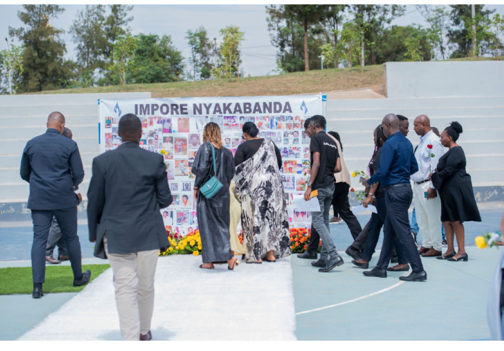Impore Nyakabanda, a group of Genocide survivors, lay wreaths to pay tribute to victims of the Genocide Against the Tutsi on Sunday, June 26. Courtesy