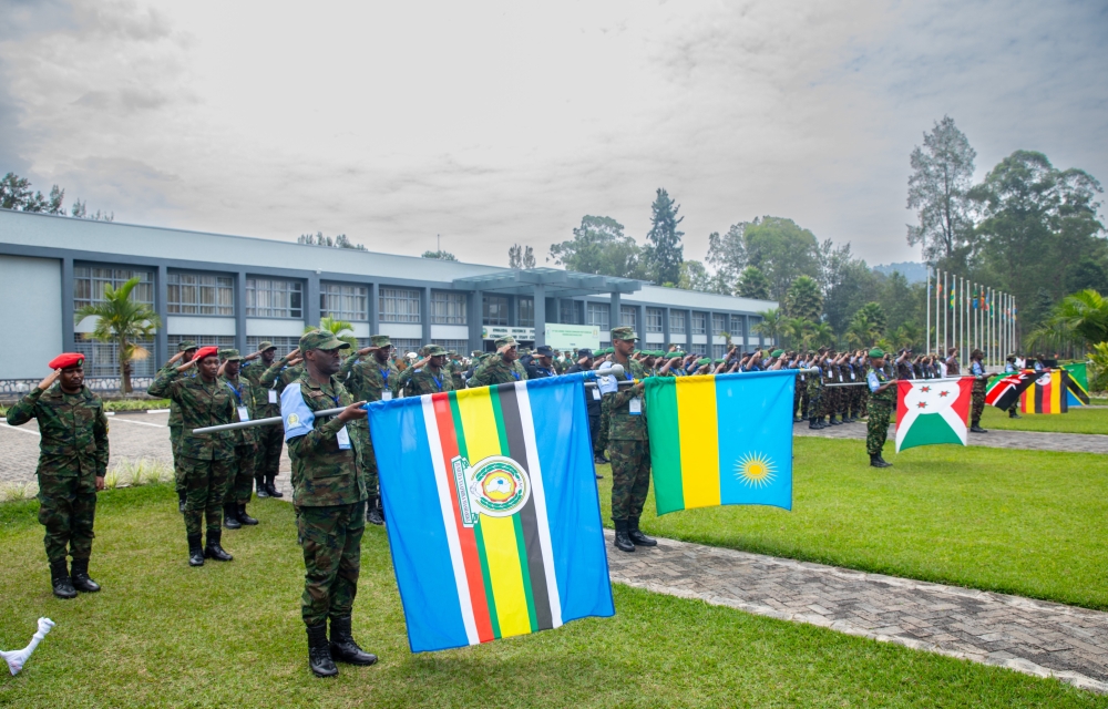 EAC member states Armed Forces, police personnel and civilians who participate in  a two-week long Command Post Exercise (CPX) “USHIRIKIANO IMARA” in Musanze district on June 26. Courtesy