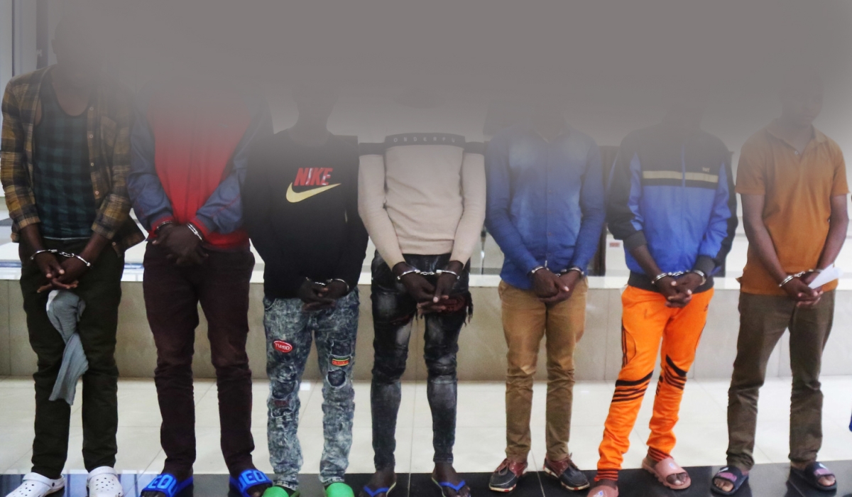 A group of suspects that are paraded at Rwanda Investigation Bureau on February 5, 2020. The first six months of 2023 have registered the highest crime rate compared to the previous five years. Sam Ngendahimana