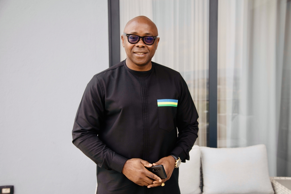 Fred Siewe, the president of the Federation Internationale de Football Veterans en Europe and founder of the Veteran World Cup Championship, during the interview. Photo Willy Mucyo