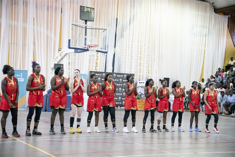 Uganda women team during a past match. Head coach Alberto Antuna on Tuesday, June 27 announced a provisional squad that he will use during the
2023 Women’s Afrobasket due in Kigali from July 28 to August 6. Photo: Courtesy.