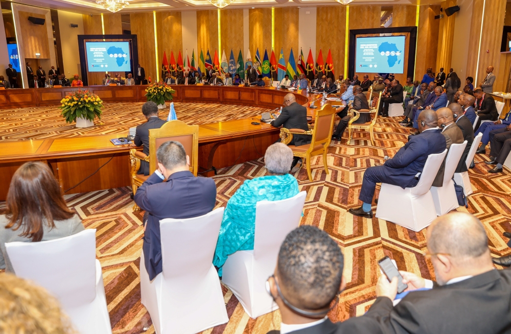 Leaders from four regional blocs of the African continent – the EAC, ECCAS, ICGLR and SADC during a meeting  in Luanda, Angola, on Tuesday, June 27. Courtesy