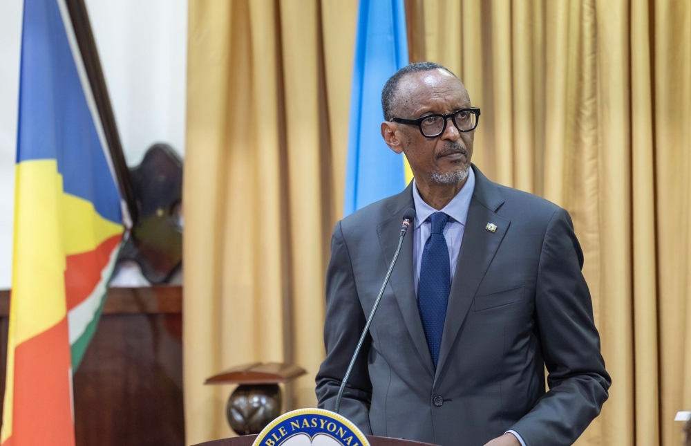 President Paul Kagame delivers  remarks during an extraordinary session at the National Assembly, Ile du Port,during his visit in Seychelles on June 28. Photos by Village Urugwiro
