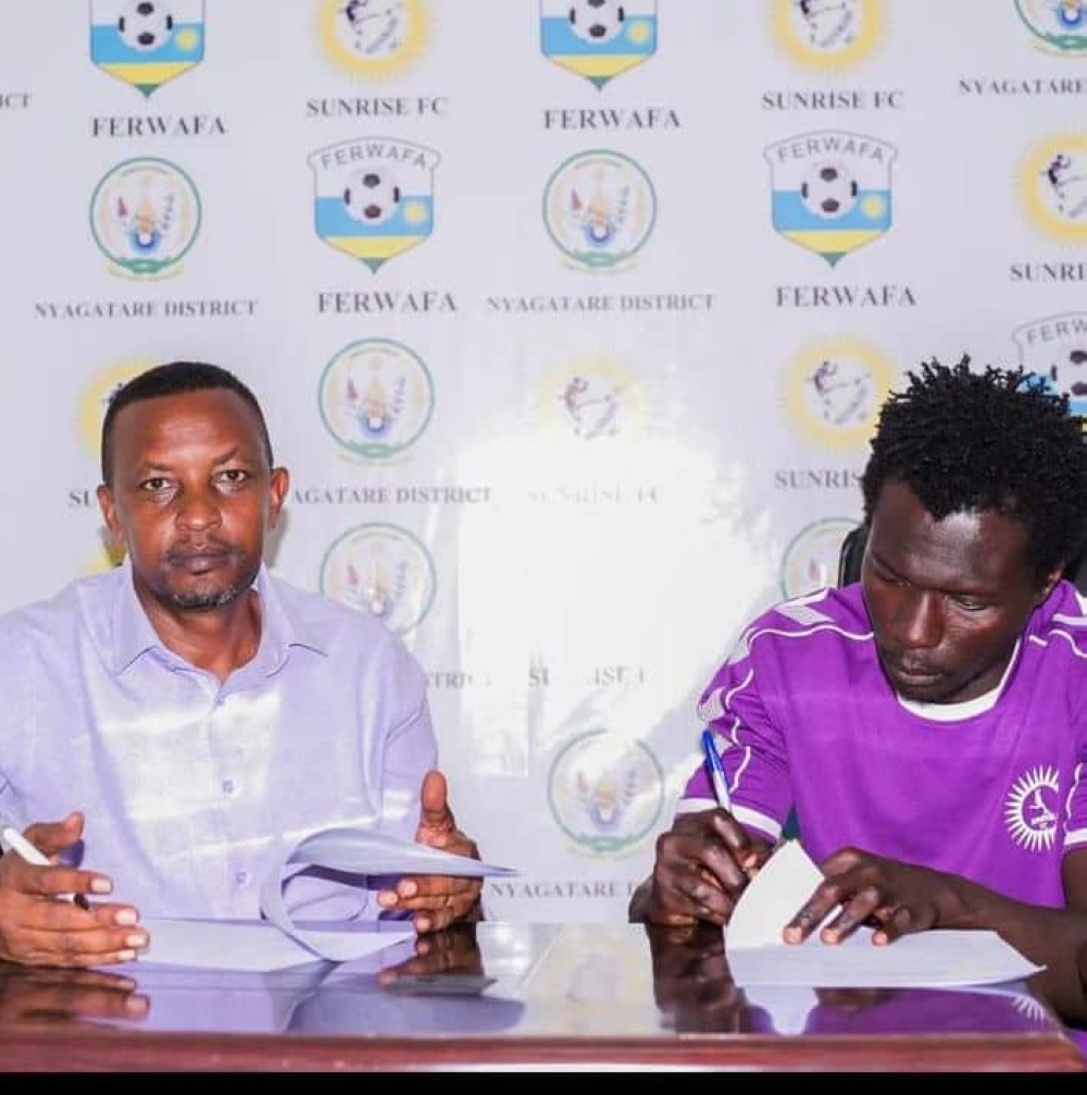 Ghanaian offensive midfielder Paul Laab Garia who last season played for Gicumbi is one of the two players signed by Sunrise FC. Courtesy