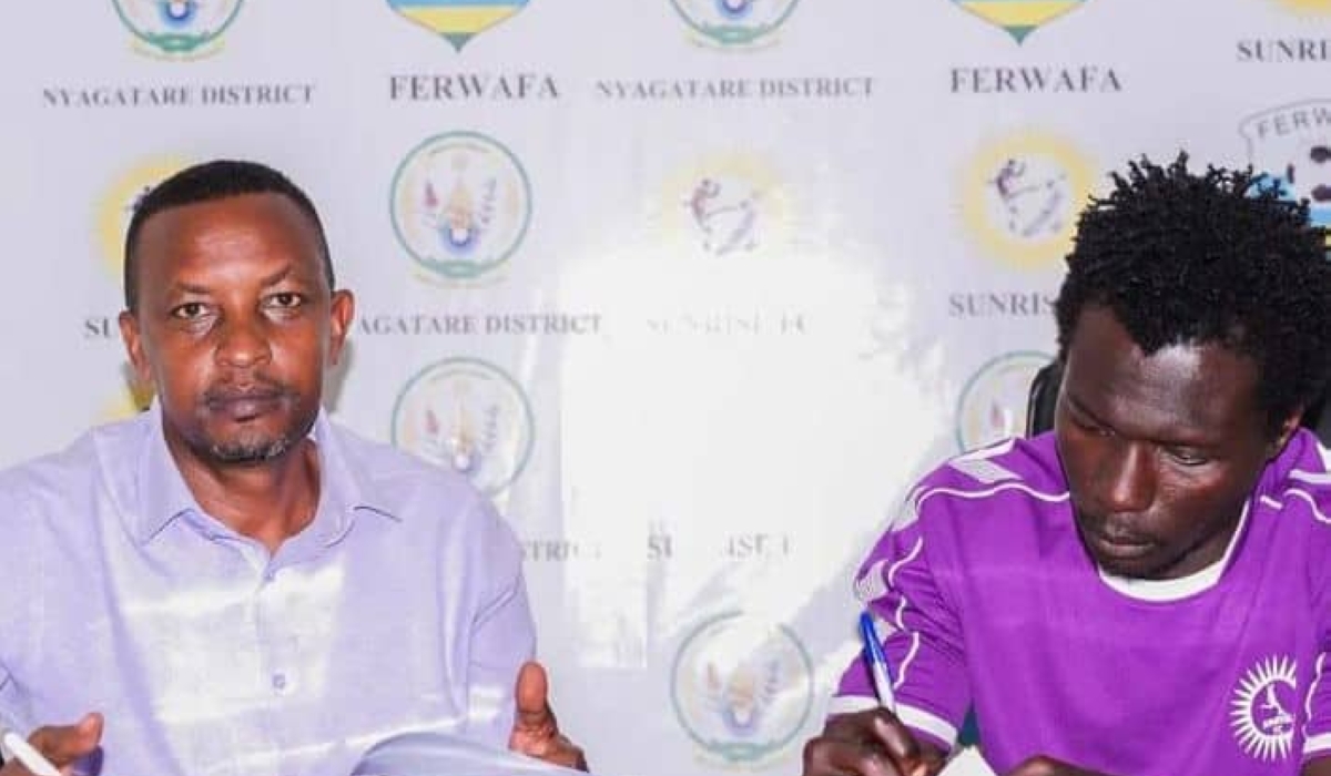 Ghanaian offensive midfielder Paul Laab Garia who last season played for Gicumbi is one of the two players signed by Sunrise FC. Courtesy